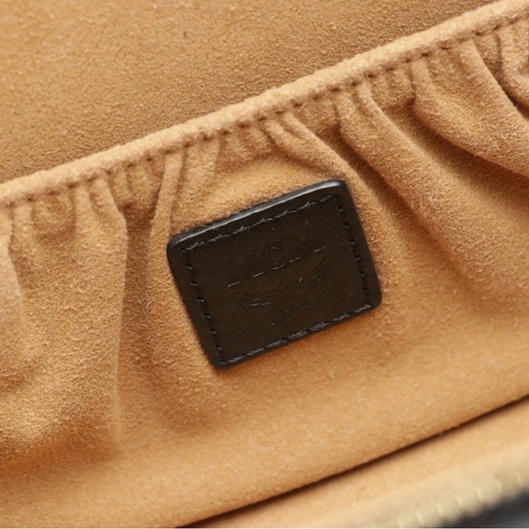 MCM Aren Vanity Case in Black Visetos Canvas w/ Leather Trim &  Crossbody Strap - Picture 5 of 10